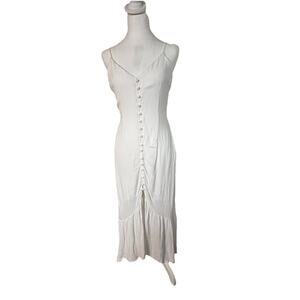 Abercrombie Fitch White Dress Sm Maxi Button Bachelorette Party Bride Beach